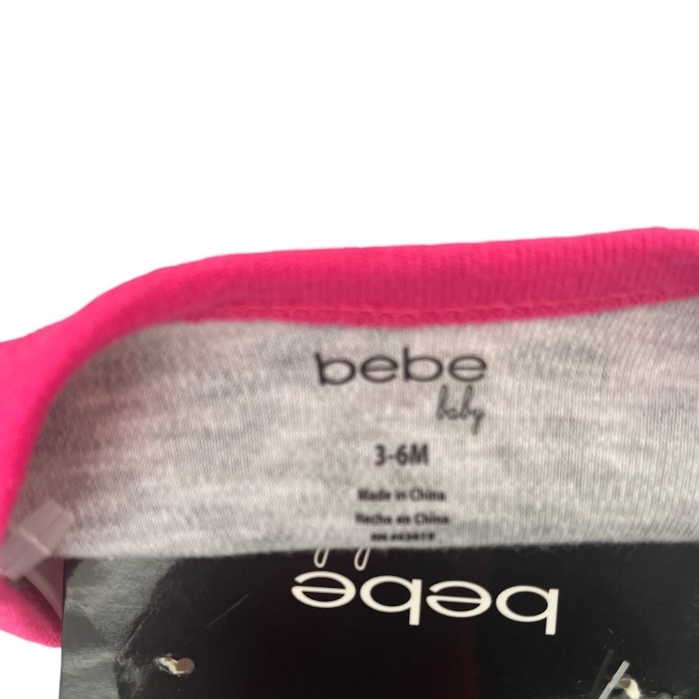 Bebe Girl Sleepwear w/headband. Leopard Pink Grey/black. Size: 3-6 months. NWT. - Picture 4 of 6